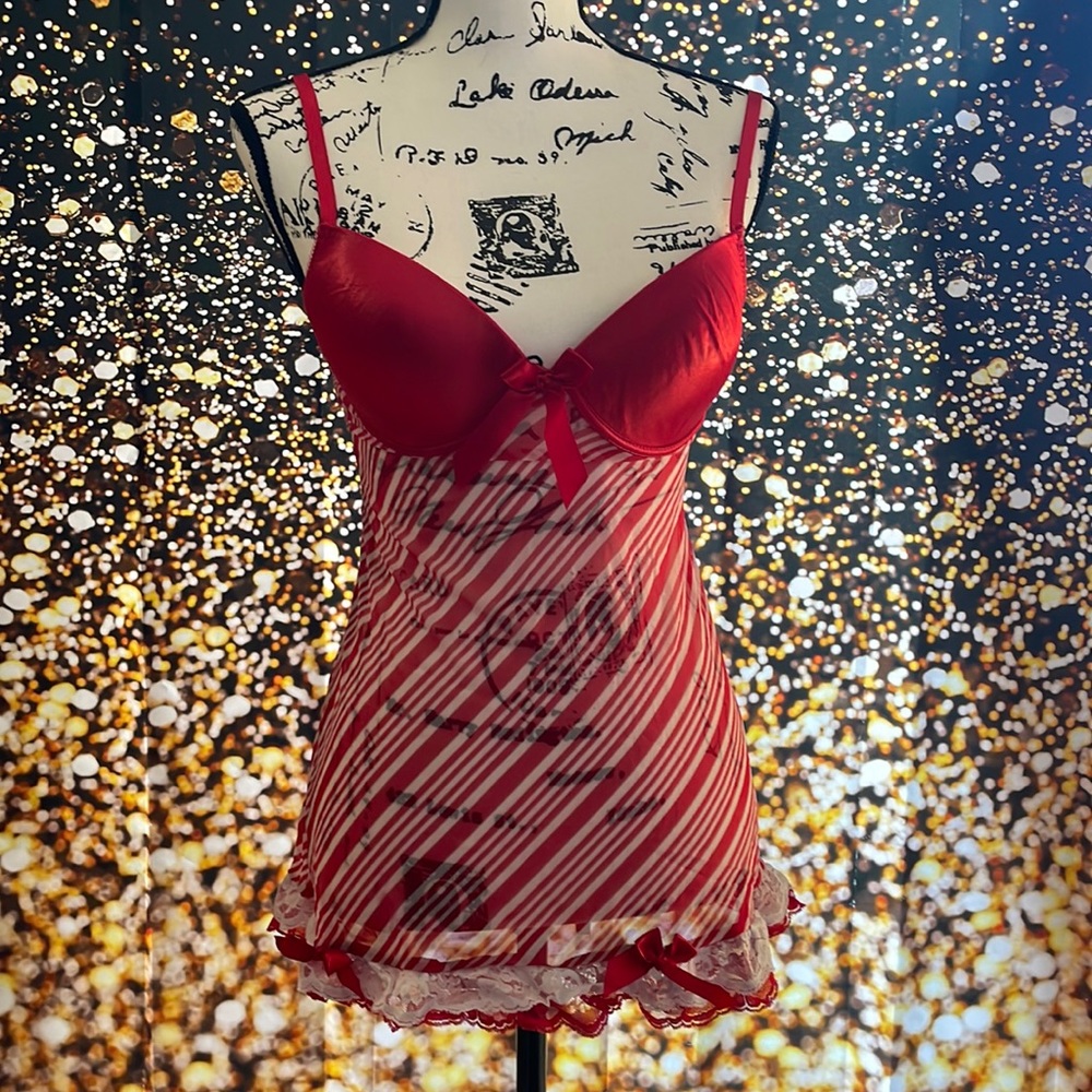 Passion forever red and white babydoll